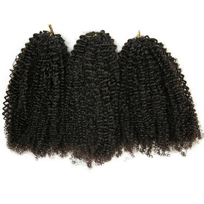 Afro Kinky Curly Crochet Hair Pre-Separated Feather Soft Knotless Human Hair Extensions