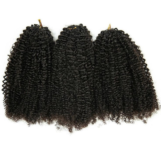Afro Kinky Curly Crochet Hair Pre-Separated Feather Soft Knotless Human Hair Extensions