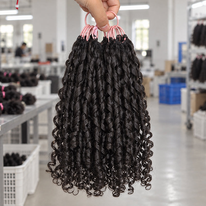 Pixie Curly Knotless Crochet Hair | Pre-Separated Human Hair