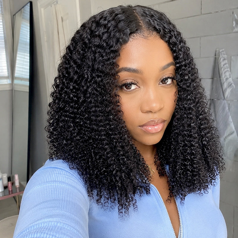 Kinky Curly V-Part Wig – 100% Virgin Human Hair