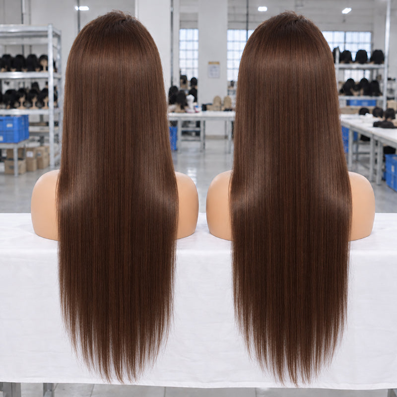 Straight Chocolate Brown HD Lace Wig | 100% Human Hair