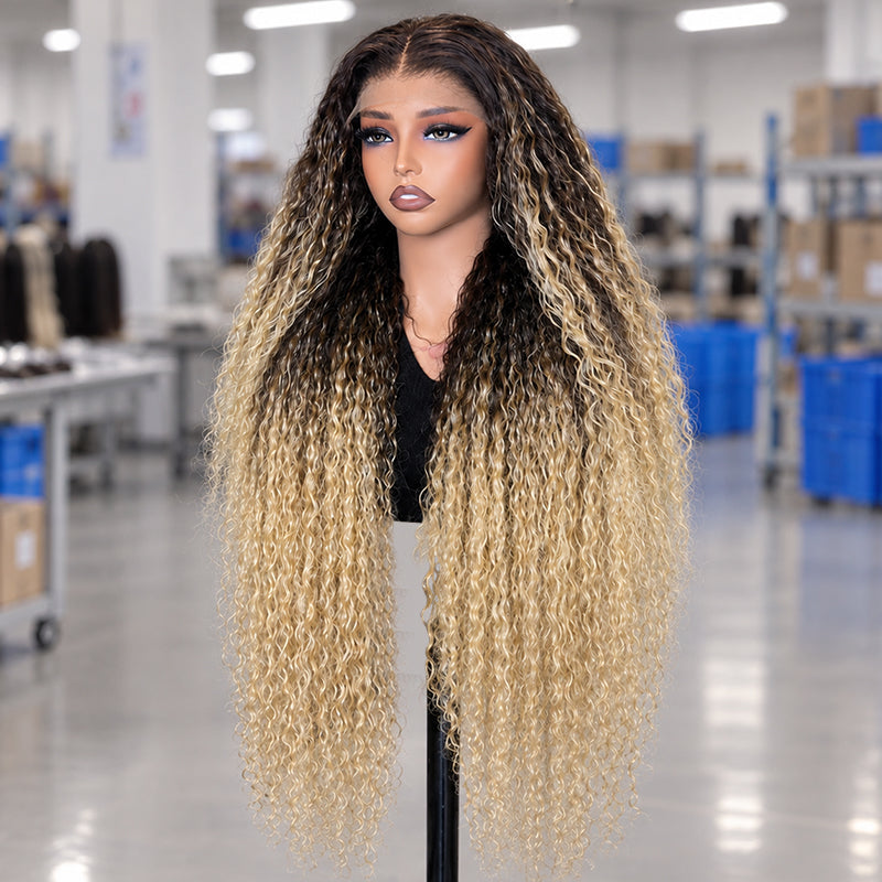 HD Lace Micro Crinkle Wave Wig | Mocha #613 Blonde Ombre| Custom-Made • 2–3 Day Wait