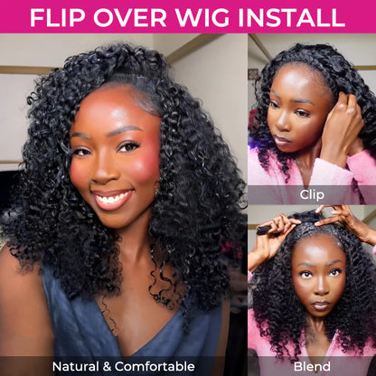 [WEAR GO HALF WIG]  Afro Curly Draw-strings Half Wig Real Hairline