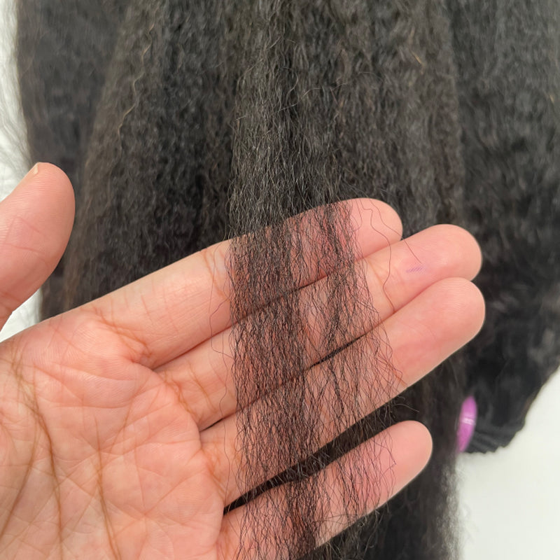 kinky Straight | HD Lace Frontal Wig | 100% Human Hair | Natural Black