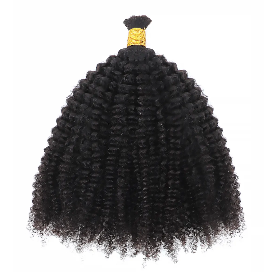 Kinky Curly Raw Bulk Hair For Braids,Braiding Hair,100% Human Hair