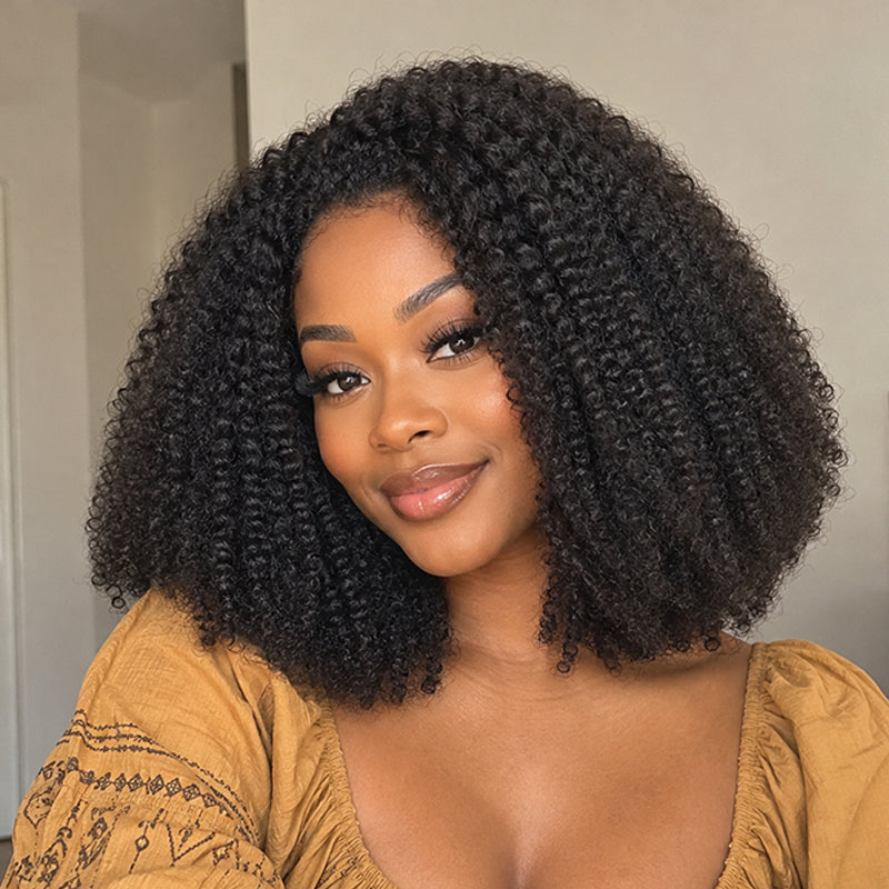 Wear & Go Afro Curly Half Wig | Invisible Hairline | Beginner-Friendly