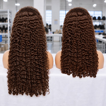 Burmese Curly Chocolate Brown HD Lace Wig | 100% Human Hair