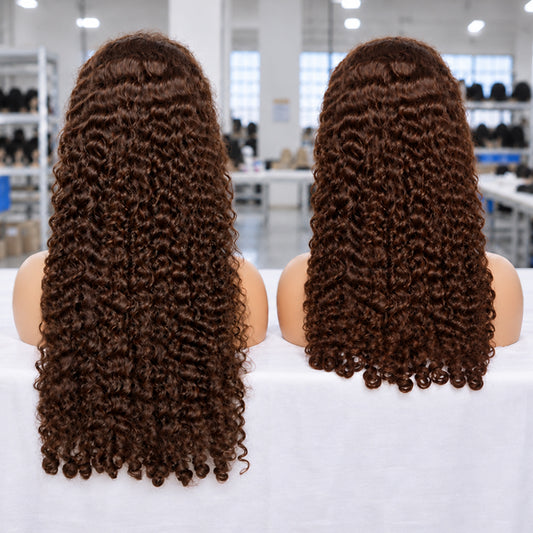 Burmese Curly Chocolate Brown HD Lace Wig | 100% Human Hair