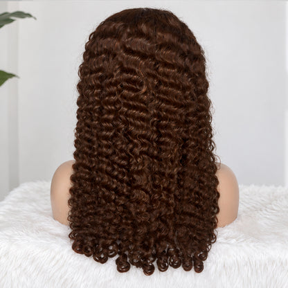 Burmese Curly Chocolate Brown HD Lace Wig | 100% Human Hair