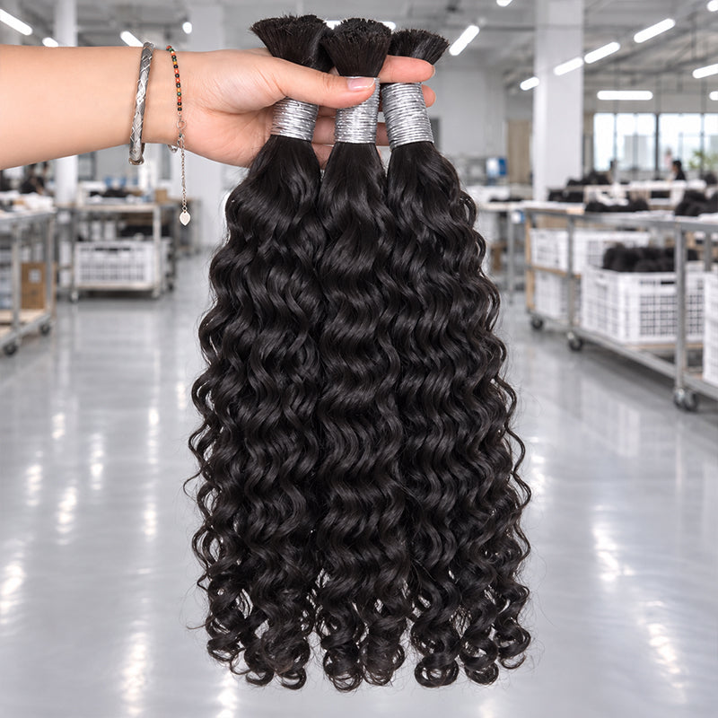 Burmese Curly Virgin Bulk Hair For Braids | 100% Human Hair | 100g