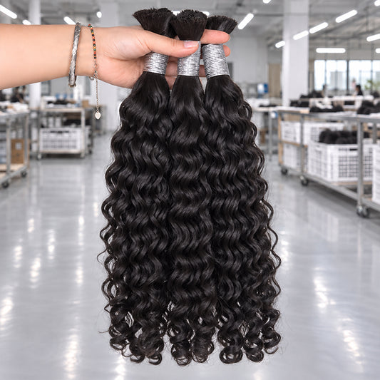 Burmese Curly Virgin Bulk Hair For Braids | 100% Human Hair | 100g