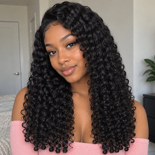 Wear & Go Burmese Curly Half Wig | Invisible Hairline | Beginner-Friendly
