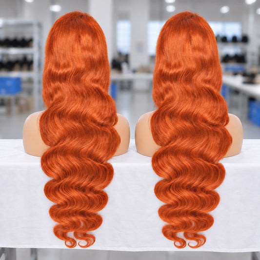 Ginger Body Wave Human Hair Transparent Lace Wig