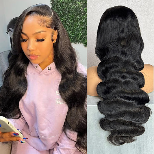 Body Wave Human Hair Wig | Transparent Lace Frontal | Natural Hairline 180%