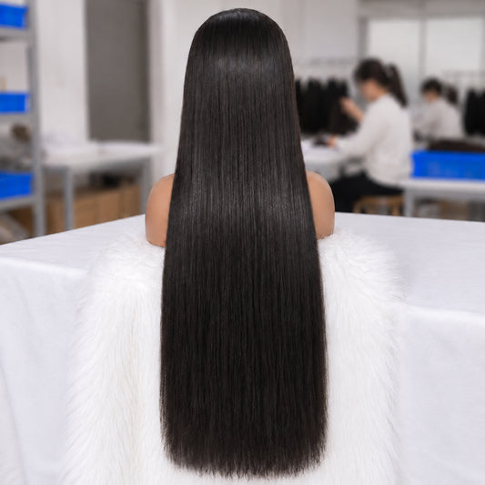 Bone Straight Hair 40 Inch Wig | 13*6 HD Lace | Double Drown | Natural Black