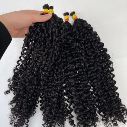 4b4c Curly Raw Bulk Hair For Braids,Braiding Hair,100% Human Hair