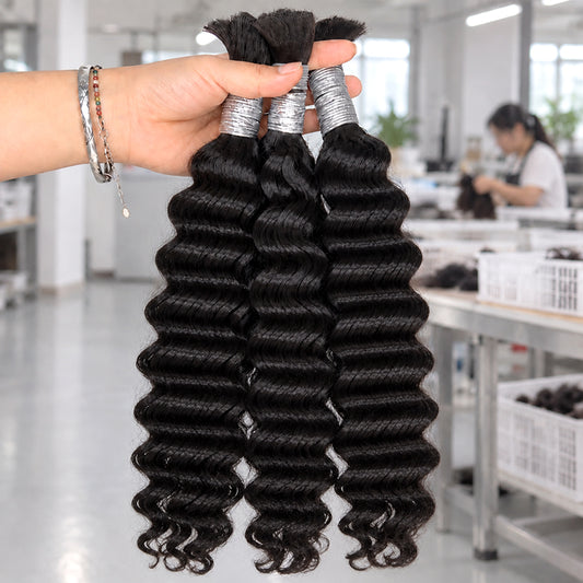 Deep Wave Virgin Bulk Hair For Braids | 100% Human Hair | 100g