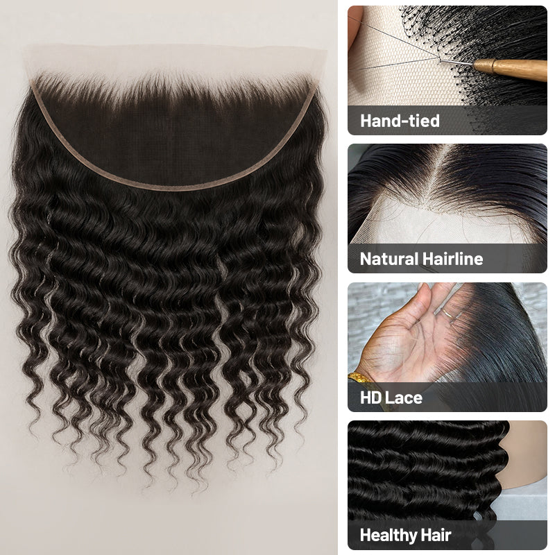Deep Wave Virgin Hair Frontal & Closure | Perfect Match for Bundles