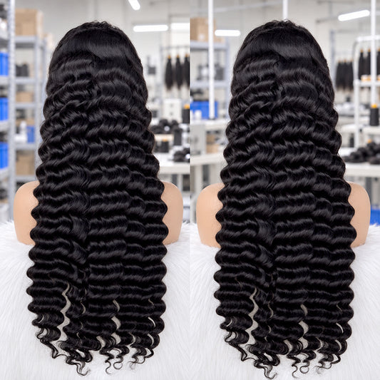 Deep Wave HD Lace Frontal | 100% Human Hair Wig | Natural Black