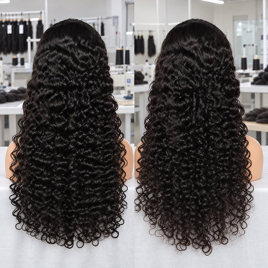 Water Wave HD Lace Frontal | 100% Human Hair Wig | Natural Black