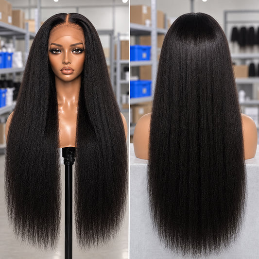 Yaki Straight HD Lace Wig | 100% Human Hair 13*4 & 13*6 | Natural Black