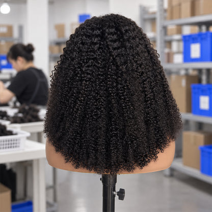 HD Lace Afro Kinky Frontal Wig | 100% Human Hair | Natural Black