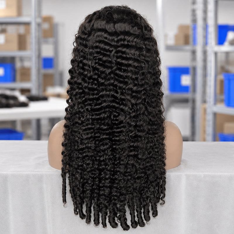 HD Lace Eurasian Curly Frontal Wig | 100% Human Hair | Natural Black