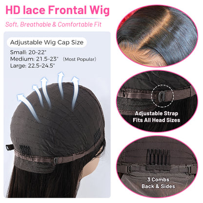 Deep Wave HD Lace Frontal | 100% Human Hair Wig | Natural Black