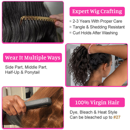 Wear & Go Kinky Straight Half Wig | Invisible Hairline | Beginner-Friendly