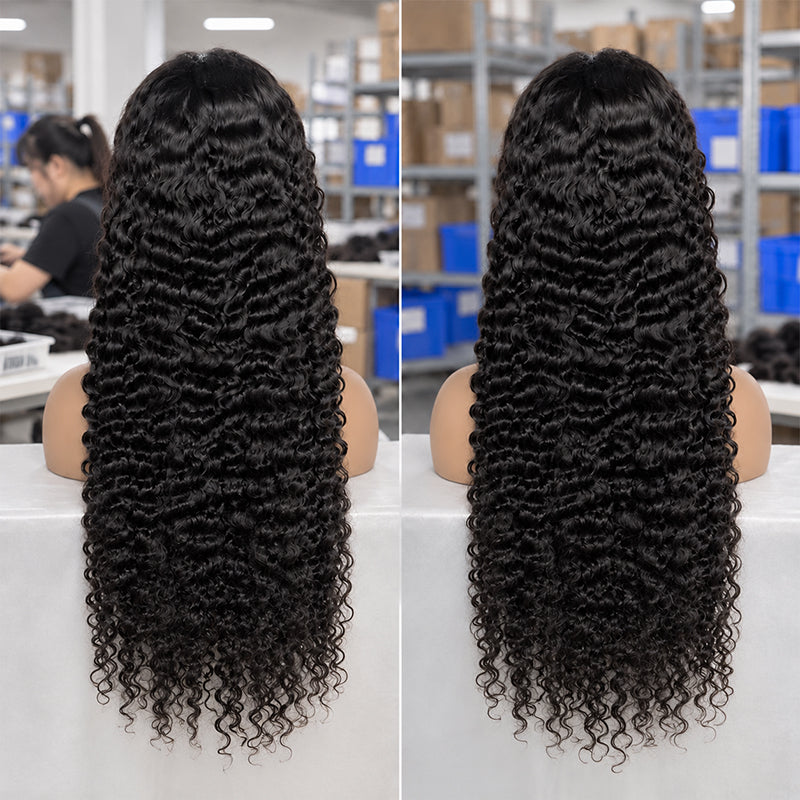 HD Lace Indian Curly Frontal Wig | 100% Human Hair | Natural Black