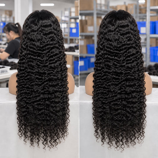 HD Lace Indian Curly Frontal Wig | 100% Human Hair | Natural Black