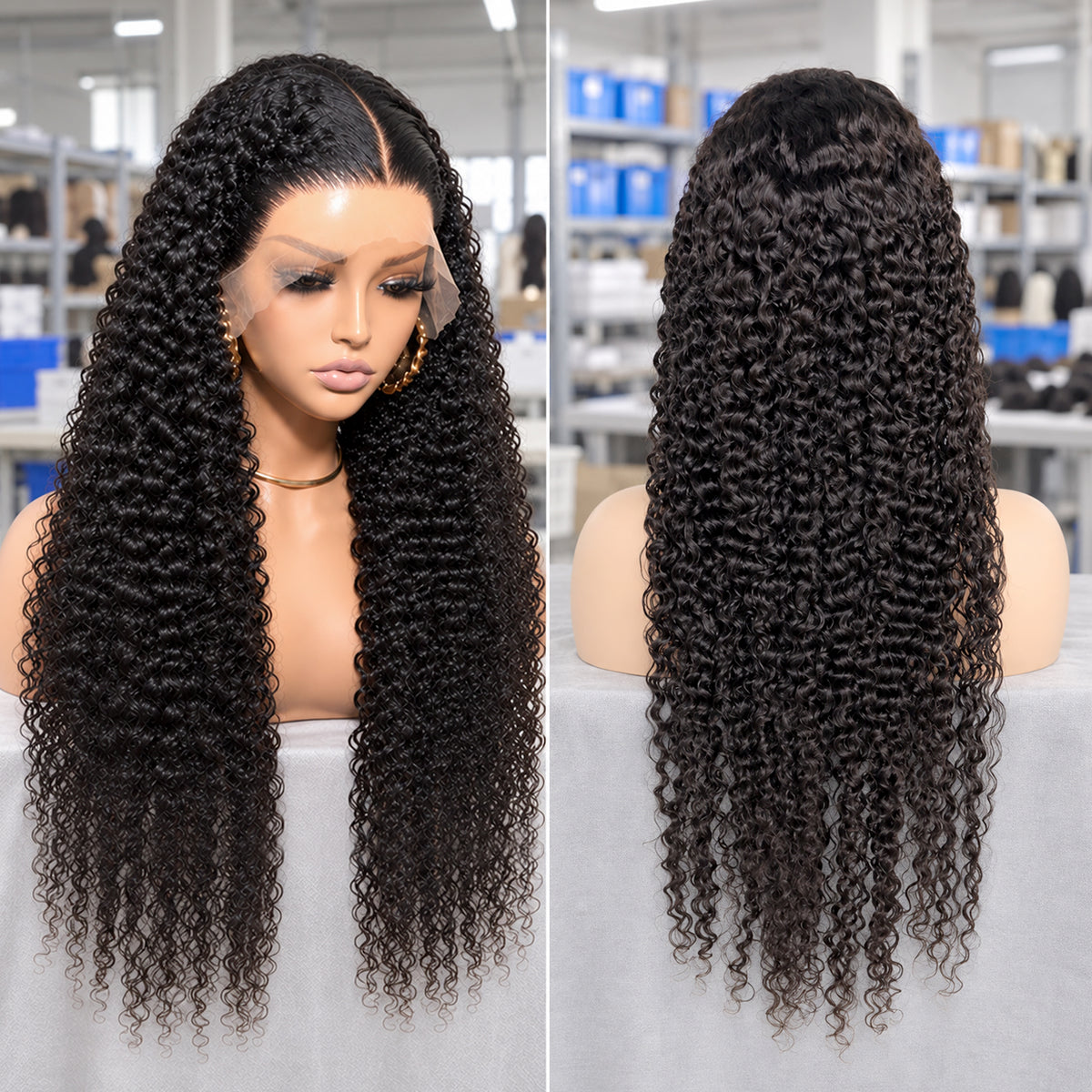 HD Lace Jerry Curly Frontal Wig | 100% Human Hair | Pre-Plucked Hairline