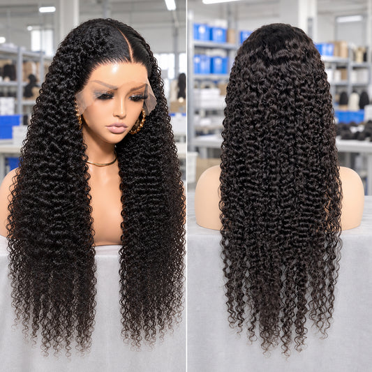 HD Lace Jerry Curly Frontal Wig | 100% Human Hair | Pre-Plucked Hairline