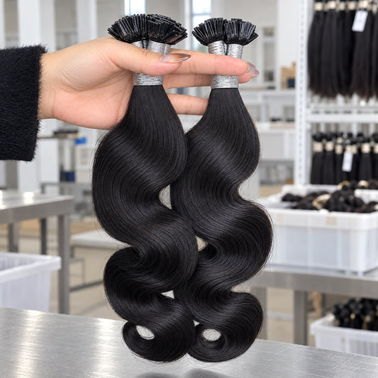 Body Wave K-Tip Human Hair Extensions | 100g/Pack | Full Head 2–3 Packs