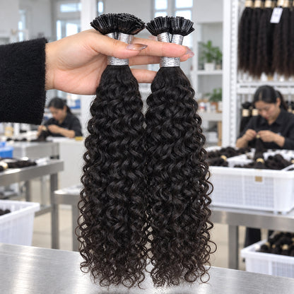 Water Wave K-Tip Human Hair Extensions | 100g/Pack | Full Head 2–3 Packs