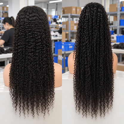 HD Lace Frontal Wig | KinKy Curly 100% Human Hair | Natural Black