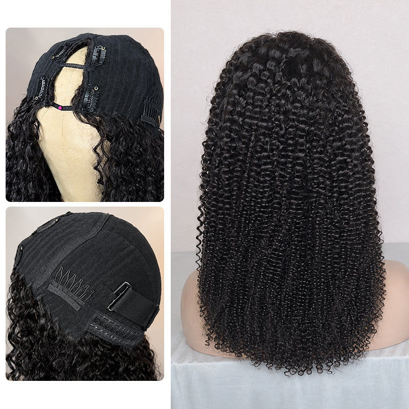 Kinky Curly V-Part Wig – 100% Virgin Human Hair
