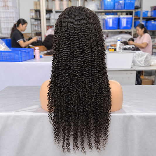 Kinky Curly Human Hair Wig | Transparent Lace Frontal | Natural Hairline 180%