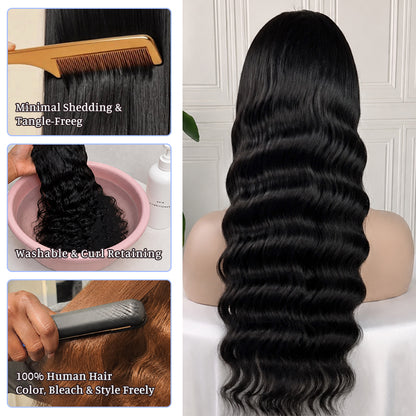 Loose Deep Wave HD Lace Frontal | 100% Human Hair Wig | Natural Black