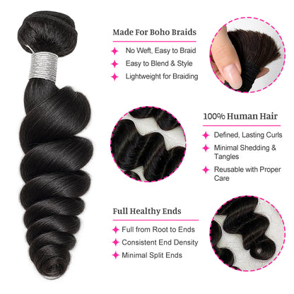 Loose Wave Virgin Bulk Hair For Braids | 100% Human Hair | 100g