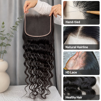 Natural wave Virgin Hair Frontal & Closure | Perfect Match for Bundles