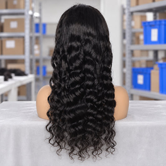 HD Lace Natural Wave Frontal Wig | 100% Human Hair | Natural Black