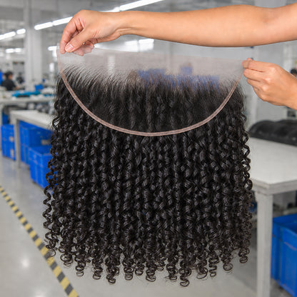 Pixie Curly Virgin Hair Frontal & Closure | Perfect Match for Bundles