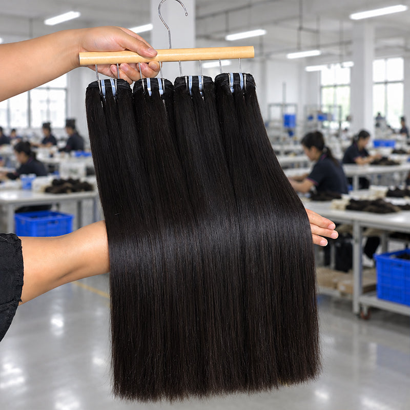 Bone Straight Human Hair Bundles | Super Double Drown