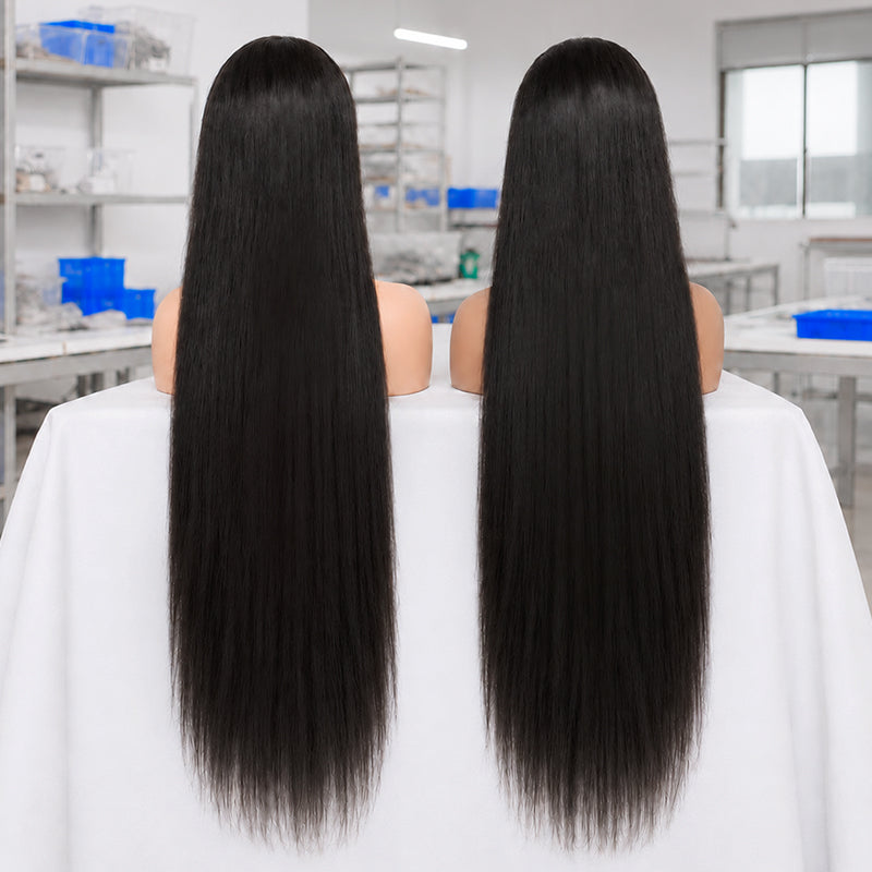 Straight Hair 40 Inch Wig Raw& Virgin | 13*6 HD Lace | 200% Density | Natural Black