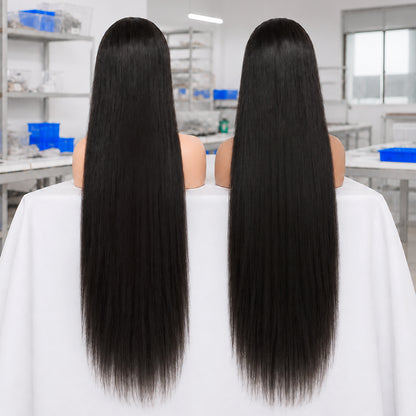 Straight Hair 40 Inch Wig Raw& Virgin | 13*6 HD Lace | 200% Density | Natural Black