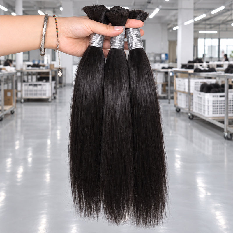 Straight Virgin Bulk Hair For Braids | 100% Human Hair | 100g