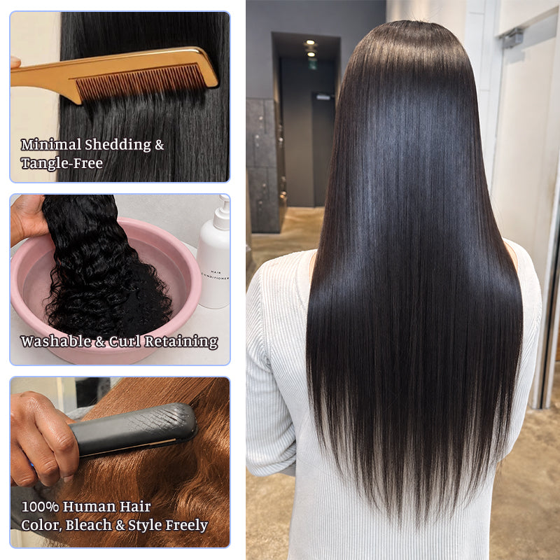 HD Lace Frontal Wig | 100% Straight Human Hair | Natural Black