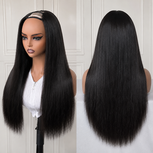 Straight V-Part Wig – 100% Virgin Human Hair