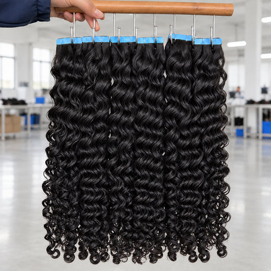 Burmese Curly tape in hair extensions
